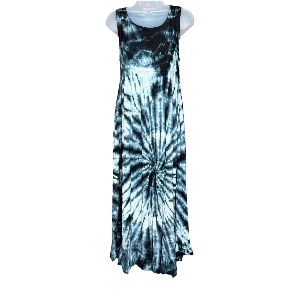 Beach By Exist Dress Women S Black White Tie Dye Boho Whimsigoth Witchy Fairy